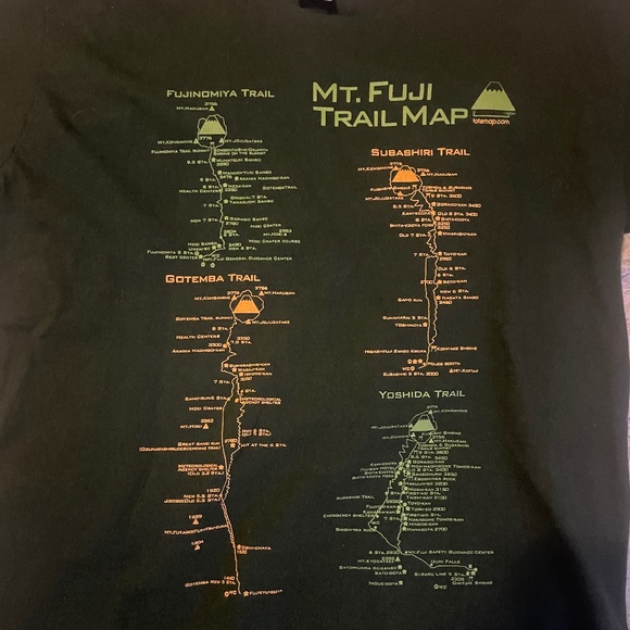Green Men's Mt. Fuji Hiking Graphic Tee Totemap - Picture 2 of 6